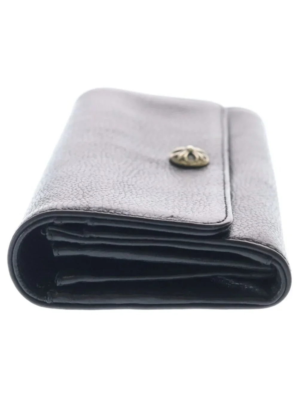 Chrome Hearts Judy Cross Ball Button Leather Wallet Black